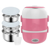 1/2/3 Layers Stainless Steel Rice Office Worker Plug In Electric Heating Thermal Insulation Lunch Box