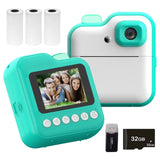 Q6 Kids Camera Instant Thermal 2.4 Inch Screen Photo Printer 48MP 32GB Card with RGB Light Video Recording Printing