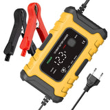 FOXSUR Fully Automatic 12V/6A Pulse Repair Maintenance LCD Display Smart Car Battery Charger for Gel Lead Acid