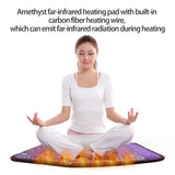 Far Infrared Photon Therapy Mat with Negative Ions, Magnetic Bio Amethyst Gemstone, Heating & Massage Cushion. Small Travel Sparkle Mats
