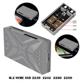 M.2 NVME SSD Enclosure Dual Bay RAID For M2 Nvme 2230 2242 2260 2280 Type-C USB 3.2 Gen2 20Gbps External Mobile Hard Drive Case