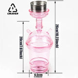 CRUSHER Cute Car Acrylic Hookah Smoking Cup with LED Light Metal Tobacco Bowl Water Pipe Narguile Complete Portable Party