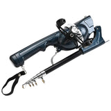 23cm Folding Rod with Spinning Reel Built-in Ergonomic Handle Portable Telescc Pole Outdoor Fishing Accesory