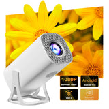 S40 1080P WiFi BT5.2 Android 11 System 180° Rotatable Movie Projector with 120in Display Screen Mirror Technique