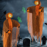 Hanging Green Light Scary Voice Ghost House Pumpkin Head Prop Halloween Courtyard Decoration