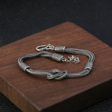 S925 Sterling Silver Niche Retro Hand-woven Thai Silver Bracelet