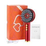 EMS Electric Comb Vibration Red Blue Light Therapy Growth Massage Scalp Brush Anti Hair Loss Liquid Oil Applicator
