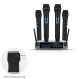 Professional VHF Wireless System 4 Channel Handheld Karaoke Microphone for Home Party Church Event Speaker Hot Sale