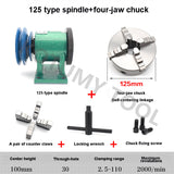 Household Assembly 125 Spindle 3 Jaw Chuck Flange Pulley Woodworking DIY Home Lathe Tool