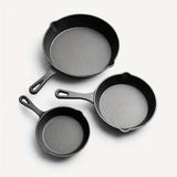 1pc Cast Iron Skillet, Frying Pan With Drip-Spouts, Pre-seasoned Oven Safe Cookware, Camping Indoor And Outdoor Cooking