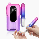 Nail Drill Machine 35000RPM Wireless Electric Nail Polish Remover Mini Nail File Drill Machine with LED Display Home & Salon Use