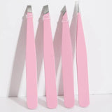 Tweezers Set 4 Pcs Stainless Steel Forceps Precision Pincette Eyelash Extension Face Blackheads Eyebrow Trimming Home