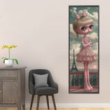 5D DIY Full Round Drill Diamond Painting Girl Eiffel Tower Art Craft 30x90cm