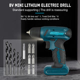 8V Electric Screwdriver Cordless Portable Drill Rechargeable Lithium Battery Mini Driver Household Power Tools