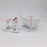 1:12 Miniature White Wooden Cradle Baby Crib Dollhouse Furniture Decorate Kids Toy