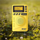P9 Mini Pocket Radio Portable DAB 3.7V Rechargeable Battery Powered FM LCD Display Speaker Receiver Traveg Running