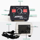 220V Nail Jewelry Tools 204 Micromotor Strong Goldsmith Wood Jade Engraver Handpiece Polishing Art Carving hine