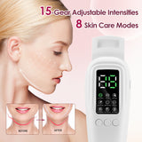 15 Gears EMS Face Lifting hine Microcurrent Double Chin Remover Facial Massager Vibration Slimming Firming V-Face Lift Device