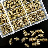 290-Pcs Metric Standard Brass Hydraulic Grease Fitting Assortment Kit - Straight, 90-Degree, 45-Degree Angled Zerk