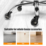 5PCS Office Chair 3 Inch Swivel Rubber Caster Wheels Replacement Soft Safe Rollers Furniture Hardware