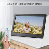 Andoer 10.1 Inch Digital Photo Frame IPS Screen Desktop Electronic Album with Remote Control Photo/ Video/ Music/ Clock Function