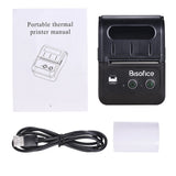 Bisofice Portable Thermal 58mm 2inch Printer Wireless BT Label Maker for Store Shipping Support ESC/POS with Paper