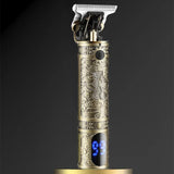 New Resuxi LM-911 Salon Home Boy Oil Head Carving Clipper Retro Charging Pusher with Base Hair Trimmer for Men