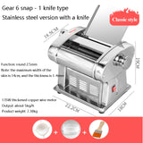 Household Pasta Noodles Maker Stainless Steel Noodle Cutter Electric Automatic Dough Rolg Dumpg hine