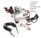 220V 1/5 HP Quiet Portable Air Pump Airbrush Mini Compressor Tattoo Manicure Cake Spray Gun