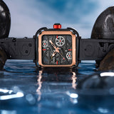 Luxury Men's Watch ONOLA Fahion Hollow Full Automatic  Watches Men Silicone Tape Waterproof Wristwatch Clock