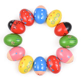 6 Pack Wooden Egg Percussion Instrument Interesting Music Shake Eggs for Party Easter Gift
