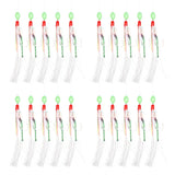4 Pac/20pcs kerel Feather Hoo Sea Boat Fishing Lures Rigs