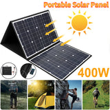 400W Foldable Solar Panel Bag - Power Bank for Phone, Ideal for Outdoor Camping, Hiking, Boat, RV & Car
