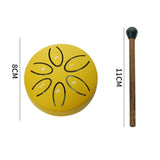 Steel Tongue 3 Inch 6 Notes Percussion Instrument Balmy with Mallets for Meditation Yoga Mors Mini Handpan Drum