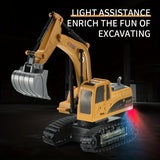 Remote Control Excavator RC Engineering Vehicle 2.4Ghz 5 Channels Multifunctional Flash Light Excavator T