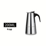 1pc Espresso Coffee Maker Pot Classic Italian Espresso Maker - Preferred Material, Best Capacity, Induction Compatible Steel Coffee