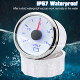 Auto Gauge 2" 52MM Voltmeter for Marine Boat Car 8-16V VOLTS with 7 Color Backlight IP67 Waterproof Volt Meter Indicator