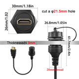 Male To Female Extension -Compatible Flush Mount Cable For Car Boat Motorcycle Dashboard