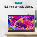 15.6 Inch Portable 1080P Travel with Kictand & Dual Speaker External Gaming Monitor for Laptop PC Smartphone