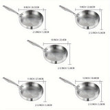 1pc, Stainlee Steel Frying Pan (20.32cm To 30.48cm), 3 Layers Food Grade Skillet, Multi-functional Egg Fry Pan, Omelet Pan, For Gas Stove Top And Induction Cooker, Kitchen Utensils, Kitchen Gadgets, Kitchen Accessories, Home Kitchen Items