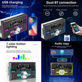 Double Din Universal Car Multimedia With Voice Assistant Support Bluetooth App Remote Control FM Radio Audio USB Player