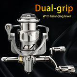 Fishing 2500-3000 Series Spinning Reel 8KG Max. Drag 5.2:1 with Balancing Lever Shallow Spool for Carp Freshwater Saltwater