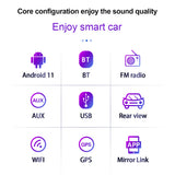 Android 11 Car Stereo Double Din GPS Navigation FM Radio with 7 Inch Toucreen Support WIFI/AUX/U-Disk/Phone k