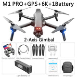 2022 M1 Pro 2 Drone 4k HD Mechanical 2-Axis Gimbal Camera 5G Wifi Gps System Supports TF Card Drones Distance 1.6km