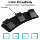 Premium FS23-P USB Triple Foot Pedal - Photoelectric Switch for Image Acquisition & Music Game Control
