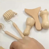 Eight in One Massage Hand Roller Massagers Neck Wooden Tool for Back Rolg Foot Massager the Face Ball with Bag