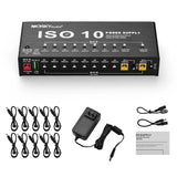 MOSKYAudio ISO-10 Portable Effect Power Supply Station 10 Isolated DC Outputs USB Output for 9V 12V 18V Guitar Effects
