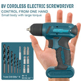 8V Electric Screwdriver Cordless Portable Drill Rechargeable Lithium Battery Mini Driver Household Power Tools