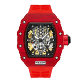 PINTIME Mechanical Man Watches Classic RM Luxury Design Automatic Visable Wristwatch 12 Color Causal Men Watch Rubber Strap Belt