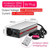 Li-ion Lifepo4 Voltage Current Adjustable Lithium Battery Charger - 1A to 25A for 12V to 84V Batteries.